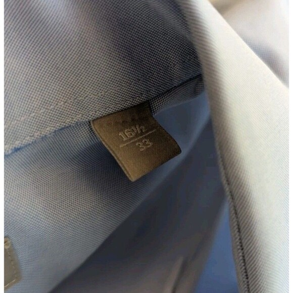 Nordstrom 16.5-33 Smartcare Wrinkle Free Pastel Blue Mens Dress Shirt Button - Picture 4 of 6